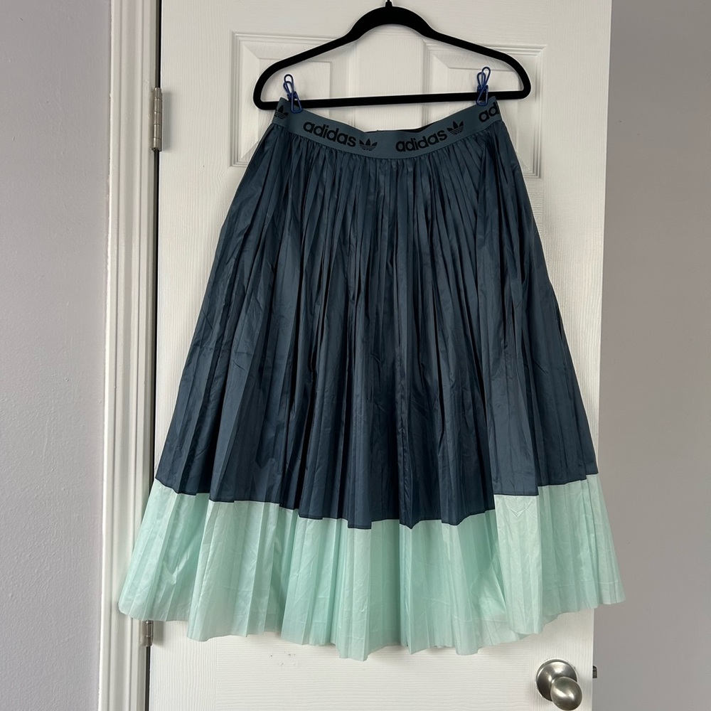 Adidas Pleated Skirt Blue/Mint Women’s Size Large Midi Skirt